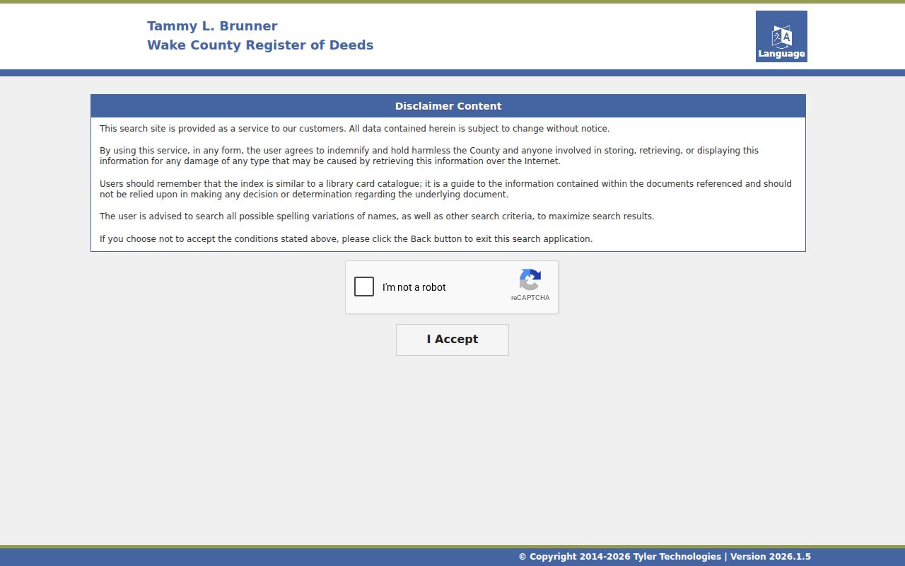 Apex public records search in the Wake Consolidated Real Property Index